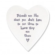 Porcelain Heart Coaster - Friends are stars
